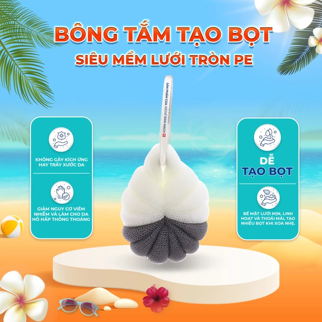 Bông Tắm Tạo Bọt, Siêu Mềm Lưới Tròn PE - Abena Đan Mạch