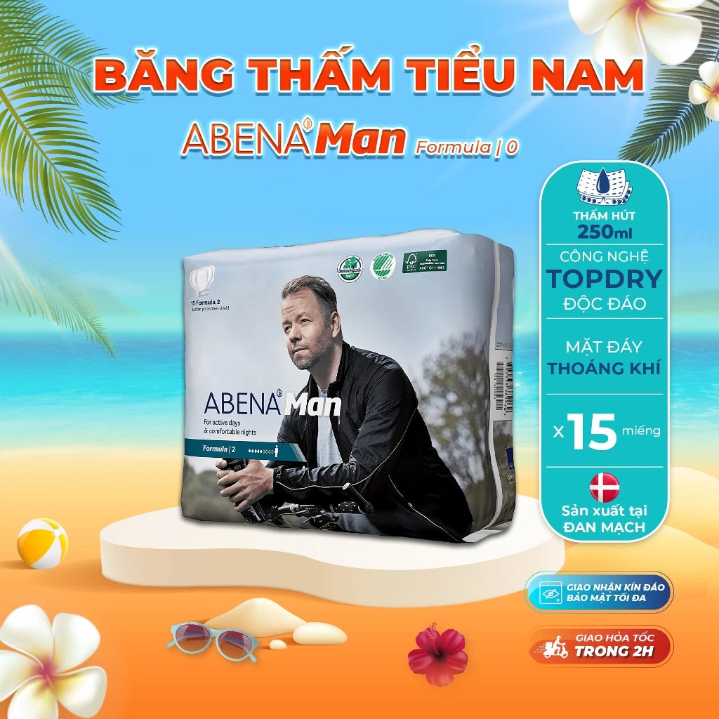 Băng thấm tiểu nam giới Abena Man Formula 0- Nhập khẩu Đan Mạch (Gói 15 miếng)