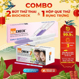 Combo 2 bút thử thai kèm hộp 7 que thử rụng trứng Biocheck