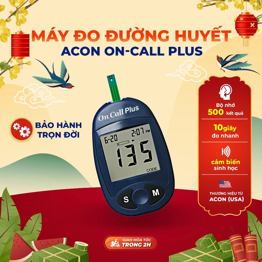 Máy đo đường huyết ACON On Call Plus - Đo nhanh trong 10S bảo hành trọn đời