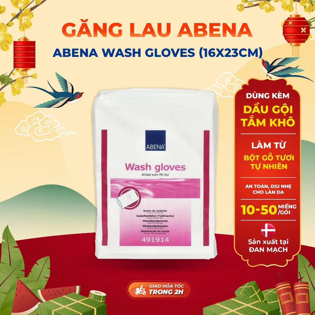 Găng lau Abena giúp lau khô, làm sạch cơ thể (16x23cm) - Nhập khẩu Đan Mạch