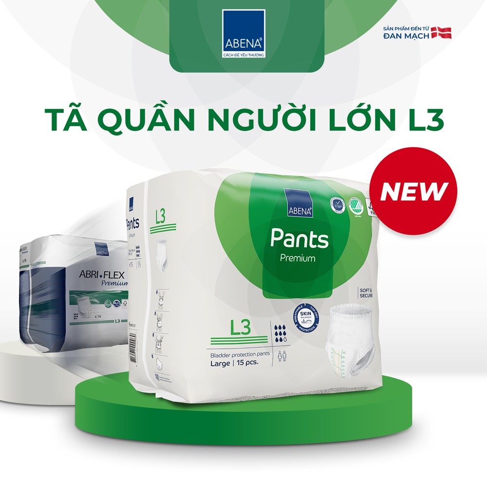 Tã quần người lớn Abena Pants Premium L3 (2400ml) (15 miếng)