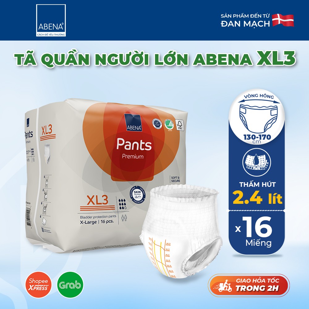 Tã quần người lớn Abena Pants Premium XL3 (2600ml) (16 miếng)