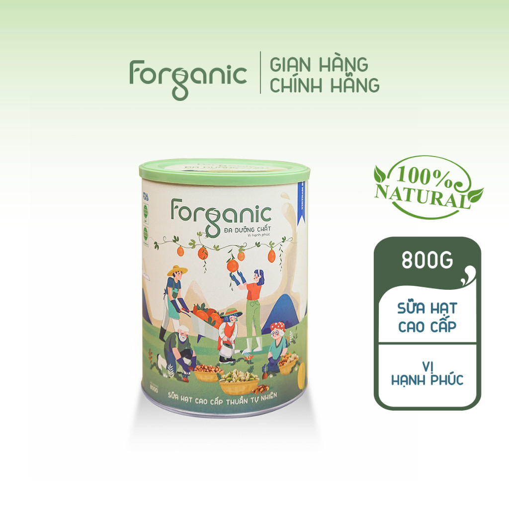 Sữa Hạt Forganic Đa dưỡng chất, giúp tăng cường hệ miễn dịch, chống lão hóa, 800G