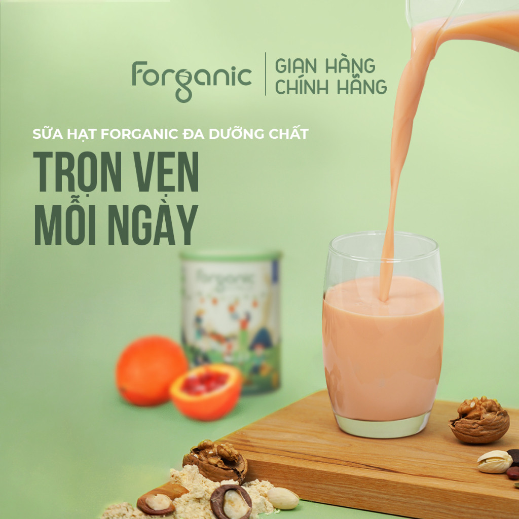 Sữa Hạt Forganic Đa dưỡng chất, giúp tăng cường hệ miễn dịch, chống lão hóa, 800G