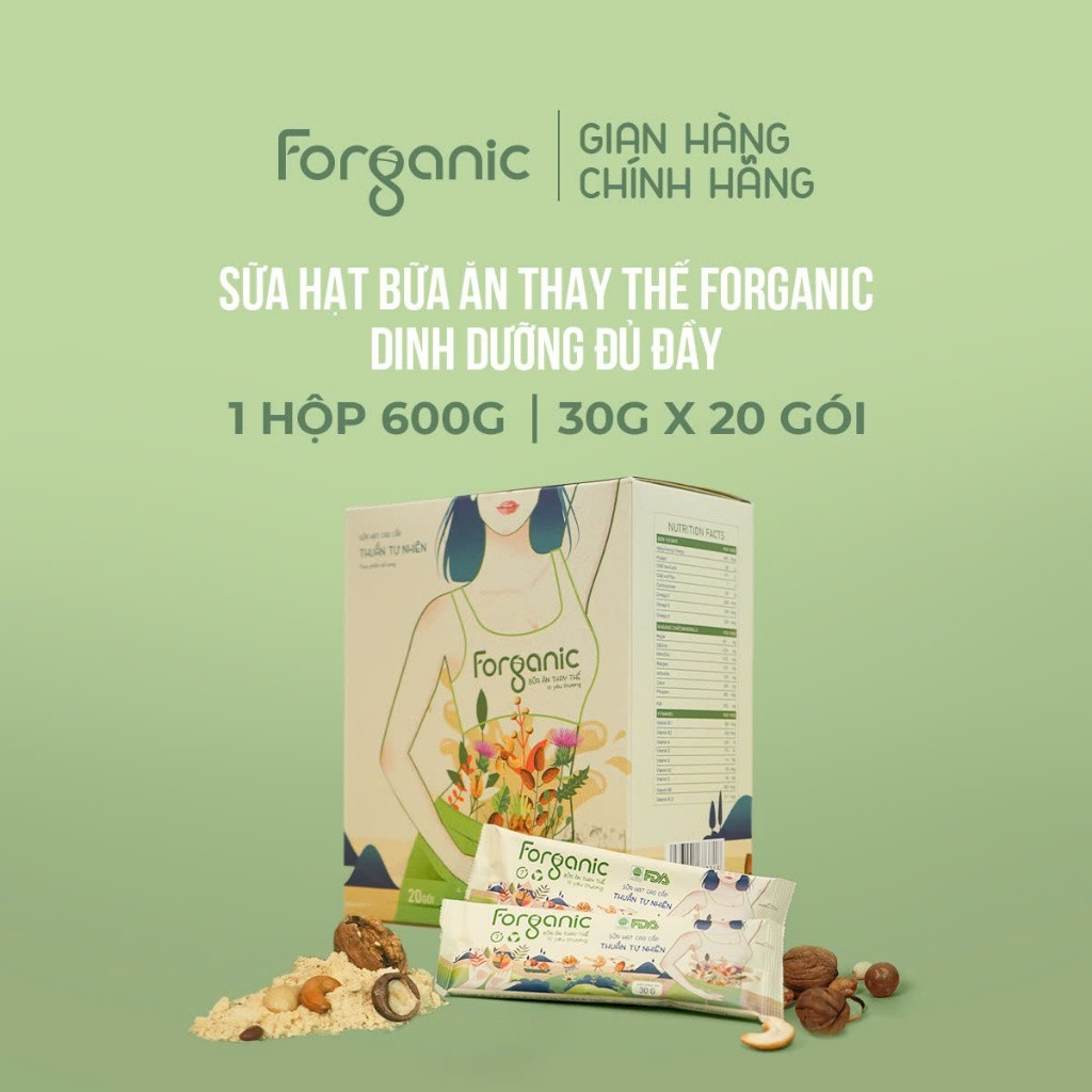 Sữa Hạt Forganic Bữa ăn thay thế - Dinh dưỡng đủ đầy 600G