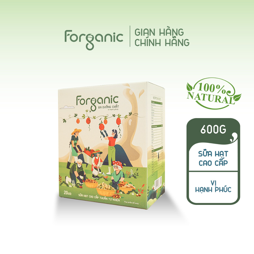 Sữa Hạt Forganic Đa dưỡng chất, Giúp Tăng cường hệ miễn dịch 600g