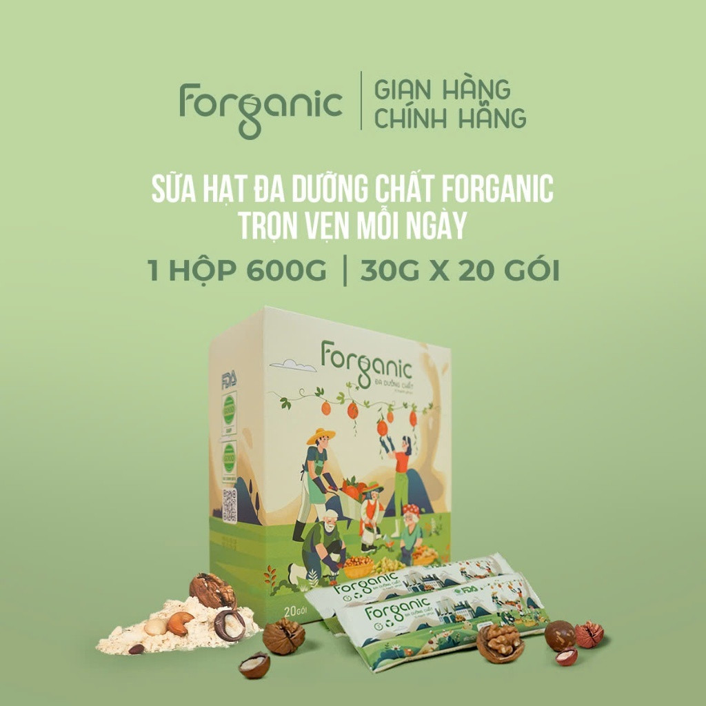 Sữa Hạt Forganic Đa dưỡng chất, Giúp Tăng cường hệ miễn dịch 600g